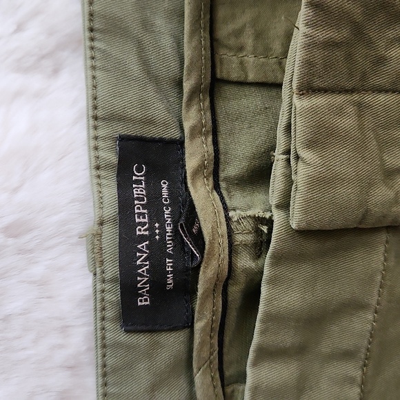 NWT Banana Republic Green Chino Slim Fit Pants-Size 16 - Picture 2 of 5